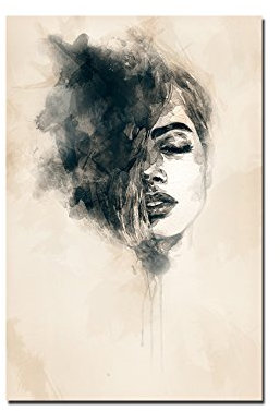 Augenblicke Wandbilder 120x60cm - Fotodruck auf Leinwand und Rahmen Handmalerei Frau Gesicht abstrakt - Leinwandbild auf Keilrahmen modern stilvoll - Bilder und Dekoration