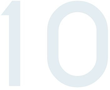 Zahlenaufkleber Nummer 10 in weiß, 30 cm hoch, große Sticker aus Selbstklebender Klebefolie zum aufkleben, konturgeschnittene Premiumfolie