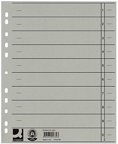 Q-Connect KF02789 Trennblätter - A4 Überbreite, 100 Stück grau