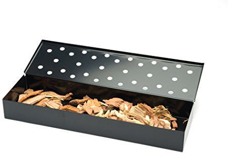 Charcoal Companion Grosse Räucherbox mit Deckel, schwarz, 10,69 x 35 x 4,5 cm, CC4037