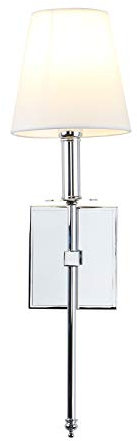 Yosoan Wandleuchte Wandlampe Einfache Moderne Kreative Wandleuchte mit Stoffschirme für Küche/Esszimmer/Schlafzimmer/Café/Bar/Club(1 Stück Chrom Farbe)