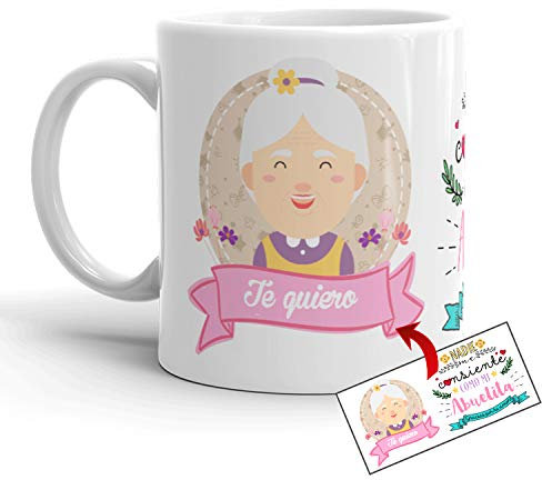 Kembilove Taza Desayuno para Abuela – Taza Original con Mensajes Graciosos para Abuelas y Madres – Taza Abuela con Mensaje Graciosos Nadie me consiente – Taza de Té para Abuelas – Regalos Originales