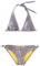 Brunotti Bikini Sadee grau Triangel Neckholder Zierschleifen gestreift Größe 34