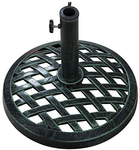 Trademark Innovations 17.7 Diameter Cast Iron Umbrella Base (Green Finish)