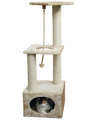 Kerbl Cat Climbing Platin Pro Scratching Tree, 37 x 37 x 109 cm, Beige