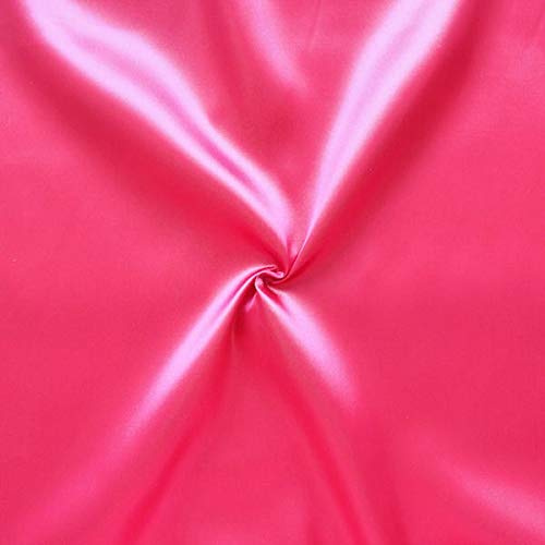 STOFFKONTOR Satin Modestoff Dekostoff - Stoff glänzend - Meterware, Farbe Pink - zum Nähen von Bekleidung, Tischdekorationen, Homeaccessoires uvm.