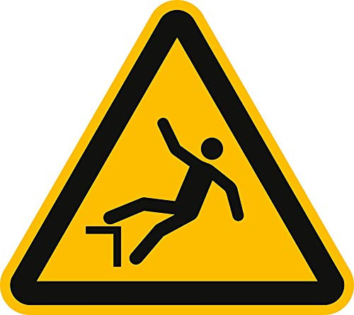 Aufkleber Warnschild Warnung vor Absturzgefahr 10cm sl gemäß ISO 7010, W008
