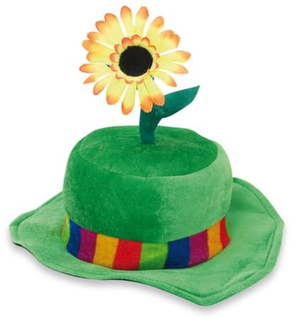Hut mit Blume, sortierte Farben, Gr. 58 cm, Karneval, Mottoparty, Accessoire (58, grün)