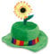 Hut mit Blume, sortierte Farben, Gr. 58 cm, Karneval, Mottoparty, Accessoire (58, grün)