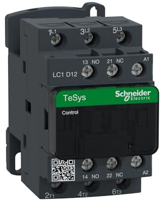 Schneider Electric, TeSys D contactor - 3P(3 NO) - AC-3 - <= 440 V 12 A - 24 V AC coil, LC1D12B7