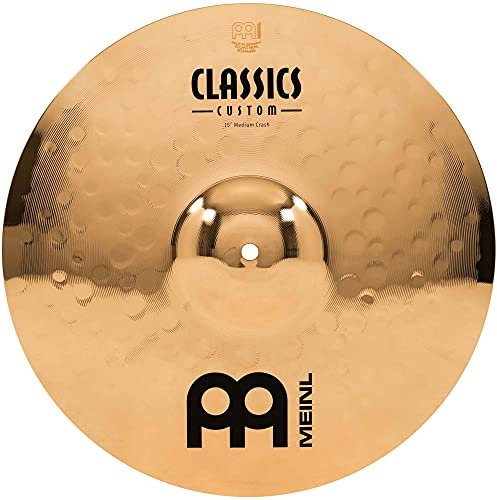 Meinl Cymbals Classics Custom Brilliant Piatto Crash Medium 15 pollici (38,10cm) per Batteria - Bronzo B12, Finitura Brillante, Prodotto in Germania (CC15MC-B)