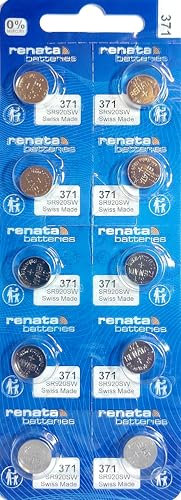 Renata 371 SR920SW - Batteria per orologio, 1,55 V, confezione da 10