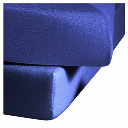 fleuresse Jenny C klassisches Jersey-Spannlaken, 100% Baumwolle, mit praktischem Rundumgummi, Fb. Royal-Blau, Größe 120 x 200 cm, auch passend für 110/130 x 200