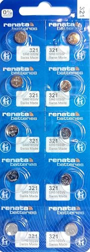 Renata SR616SW 321 Lot de 10 Piles Bouton au Lithium Fabrication Suisse