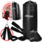 Physionics® Kinder Boxsack-Set - Ø30cm, H70cm, 13kg, Gefüllt, mit 8 oz Boxhandschuhen und Springseil, für Kinder, Karabinerhaken - hängend Sandsack, Kickboxen, MMA, Kampfsport, Muay Thai, Punching Bag