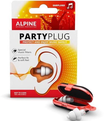Alpine PartyPlug Gehörschutz Ohrstöpsel für Konzert, Festival, Musik, Party & Disco (Weiß (Einheitsgröße))