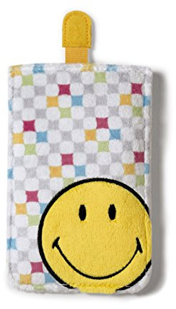 Nici 38177 - Smiley Happy Collection Handyhülle, Plüsch, Allover, 10 x 15 cm