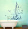 Wandtattoo Wandaufkleber Segler Segelboot Meer Sailor Schiff M1507 - ausgewählte Farbe: *Dunkelgrau* ausgewählte Größe:*S 57cm breit x 80cm hoch