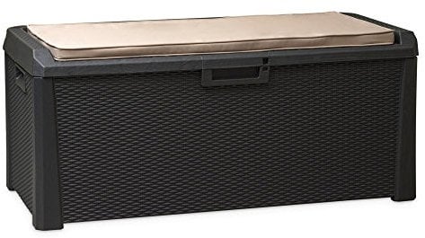 TOOMAX Auflagenbox Kissenbox mit Kissen, Anthrazit, 148 x 72 x 64 cm