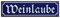 Weinlaube Emaille Schild Weinlaube 8 x 30 cm Emailschild blau.