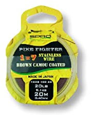 Spro Pike Fighter Titanium Wire 3m - Titanvorfach zum Hechtangeln, Titan Vorfachmaterial für Spinnvorfach, Hechtvorfach, Durchmesser/Tragkraft:0.44mm / 40lb / 18.2kg Tragkraft