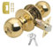 Bala Door Knob - PRIVACY SET - POLISHED BRASS