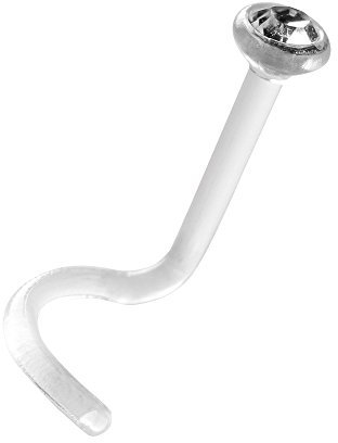 bioplast® Nasenstecker mit Stein klar