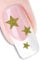 Nail Art 3d Glitter Stickers - Stars (Gold)
