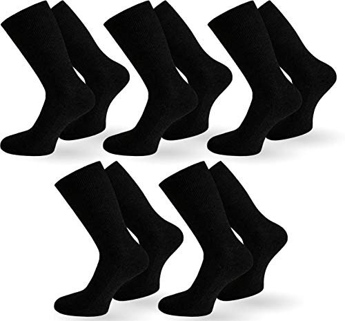 normani 10 Paar Diabetiker Socken Herren – Gesundheitssocken ohne Gummi – Weiche Baumwollsocken ohne Druckstellen, Ideal bei Diabetes & empfindlichen Füßen Farbe Schwarz Größe 39/42