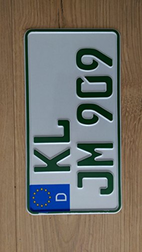 Traktor/Agrar KFZ-Kennzeichen EU 255 x 130 mm, reflektierend/grün für steuerbefreite Fahrzeuge, mit Wunschkennzeichen