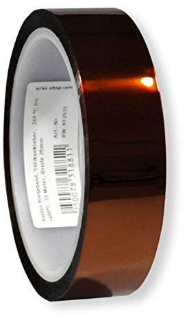 Koptan Polyimid Klebeband Sillikonkleber -269 °C bis +400°C 33 Meter Breite 25mm