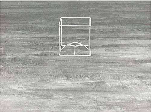 Lealoo Armature Carrée Blanc pour Abat-Jour, Hauteur et Largeur 10 cm, pour Douille E14-28mm