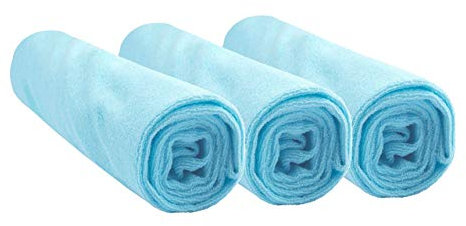 Easy Dort Lot de 3 Housses pour Matelas à Langer 50x70 / 50x80 en Coton - Turquoise
