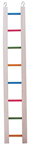 Happy Pet Wooden Multi Coloured 10 Step Ladder for Birds Durable Swinging Climbing Perch Fun Exercise Playing Cage Accessory for Parrots Cockatiel 92cm