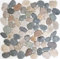 Flusskiesel Steinkiesel gewölbt mix beige grau schwarz für Wand Küche Bad