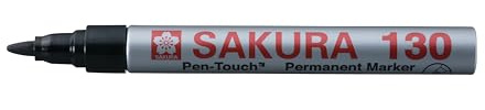 SAKURA 130 Pen-Touch SCHWARZ (#49), Universal-Permanentmarker, 1 Stück