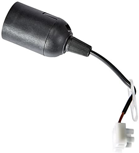 Kopp Renovier-Fassung, vormontiert mit ca. 13 cm sichtbarer Leitung H03VV-F 2x0,75mm², Lüsterklemme und Zugentlastung, E27, max.60W, Farbe schwarz, 214615007