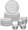 30 Piece Dinner Set - 10 Place Setting Glass Crockery Service Alfresco Dining Tableware