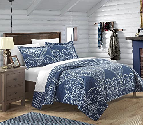 Chic Home Napoli Wende-Bettwäsche-Set, 2-teilig, für Doppelbett, Marineblau