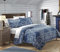 Chic Home Napoli Wende-Bettwäsche-Set, 2-teilig, für Doppelbett, Marineblau