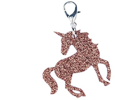 Miniblings Einhorn Charm Charms Fantasie Unicorn Glitzer versilbert