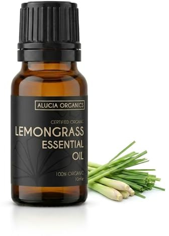 Alucia Organics Aceite esencial de citronela orgánico certificado, 10 ml.