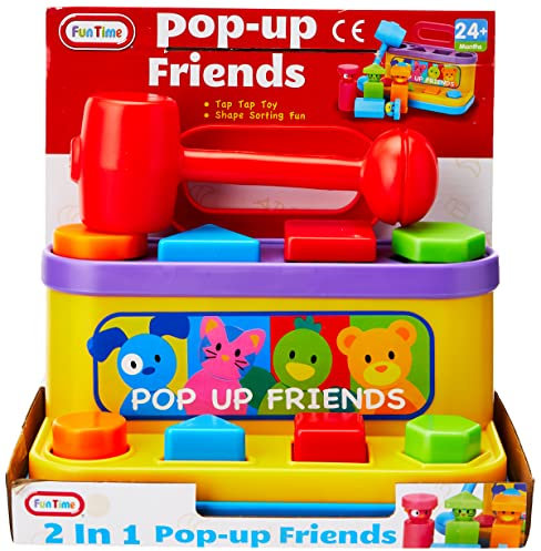 Pop Up Friends with Hammer and Shape Sorter (assorted color)
