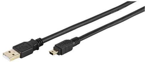 Vivanco USB 2.0 zertifiziertes Kabel mit Goldkontakten, USB A Stecker <-> Mini USB B Stecker 1.8 m