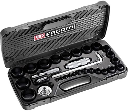 FACOM - Coffret d'Emporte-Pièces pour Joints 26 pièces - 245.J2A - Réalisation de Joints Circulaires - Composition Découpe de Joints jusqu'à 50 mm - Emporte-Pièce et Compas - Plusieurs Dimensions