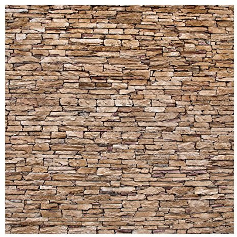 Bilderwelten Steinoptik Fototapete 3D inkl. Kleister 240x240cm - Vliestapete Made in Germany - Steintapete Wohnzimmer - Stein Tapete - Tapete Steinoptik Schlafzimmer, Flur, Küche T_1295