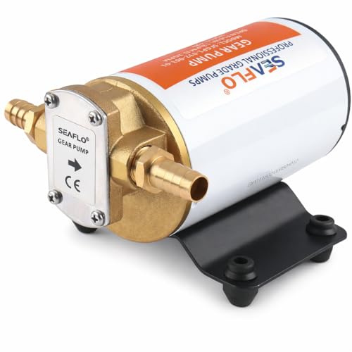 SEAFLO Pompe à engrenages auto-amorçante 12 V 3,2 GPM/12,0 LPM pour lubrifiants diesel, machines, carburant, récupération, transfert d'huile