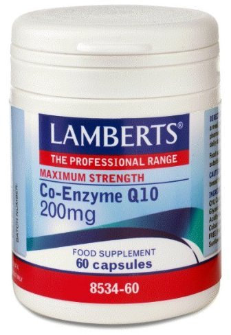 Lamberts Co-Enzyme Q10 200mg – Maximum Strength Ubiquinone – Vegan Formula – 60 Capsules