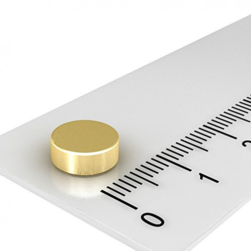 neodym - 20 Stück sehr Starke Kreisscheiben Neodym Magnete 8 x 3 mm N40 Gold