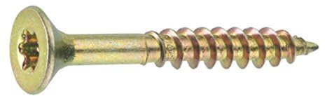 Connex Universalschrauben 6,0 x 120 mm - 1 kg Großpack - Senkkopf - TX-Antrieb - Teilgewinde - Gelb verzinkt / Schrauben-Set / Schrauben im Beutel / KL3216120